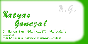matyas gonczol business card
